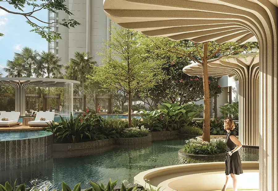 Prestige Garden Breeze poolside lounge deck